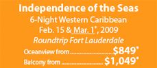 Independence of the seas 6-night W. Caribbean March 1, 2009 from $849